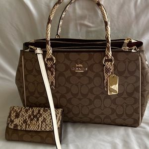 Coach bag and matching wallet used twice